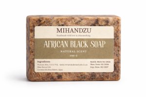 African Black Soap - Handmade Natural Cleanser for Face &amp; Body - 100 G