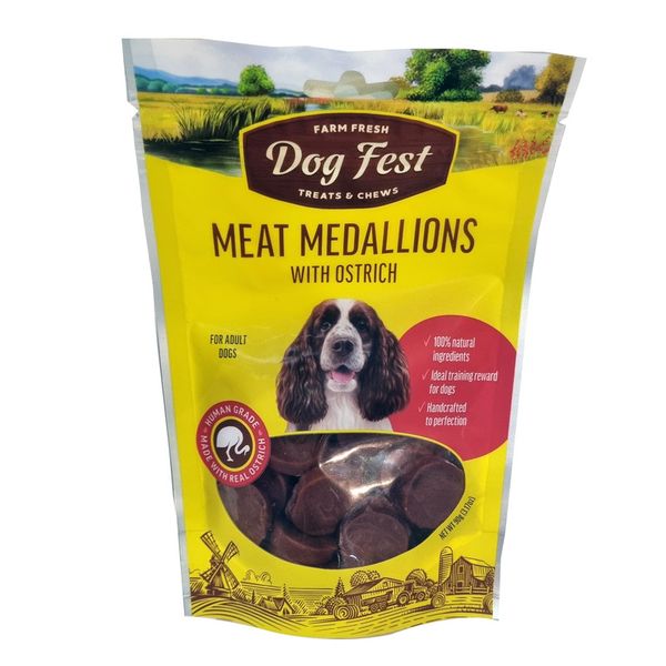 Dog Fest Meat Medallions with Ostrich 90g