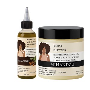 Rosemary and Cloves Hair Growth Oil &amp; Shea Butter Hair Growth Set