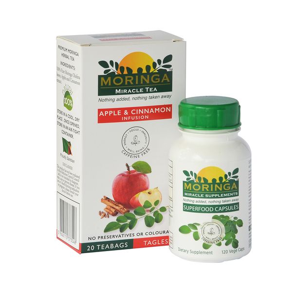 Moringa Capsules and Moringa Tea - Apple &amp; Cinnamon Infusion