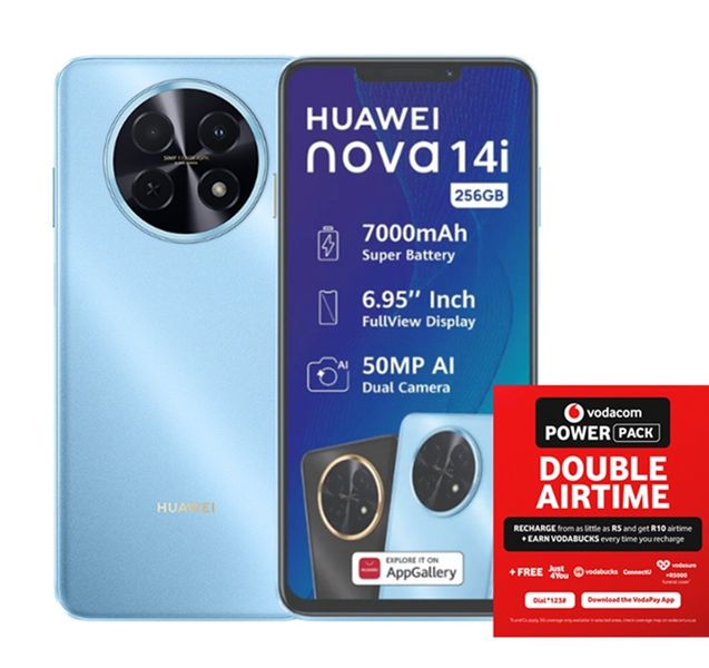 HUAWEI Nova 14i 256GB Dual Sim - Blue + Vodacom SIM Card Pack
