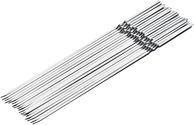 Pack of 10 Skewers, Kebab Skewers, Stainless Steel Braai Kebab Meat Skewers