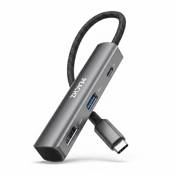 PEACHZ USB-C Multiport Hub - 4K@60HZ HDMI, USB 3.0 &amp; PD Charging