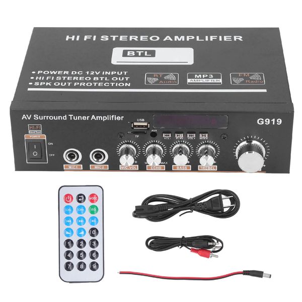 Bluetooth Amplifier HiFi Stereo Compatible With Car Home 110-240V