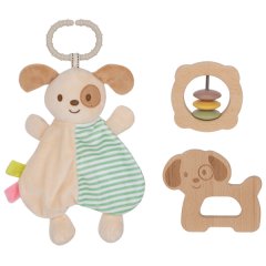 TookyToy - 3-in-1 Baby Gift Set - Rattle, Comforter &amp; Grip Toy Playset