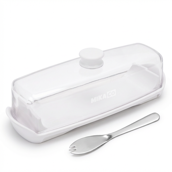 MIkaco Mini Butter Dish with Spreader-Compact Butter Hub with Magnetic Lid