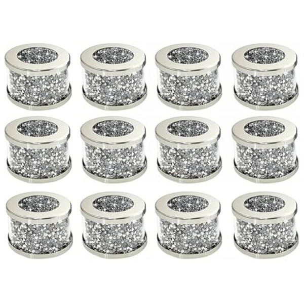 12 Piece Crystal Glass Napkin Holder Napkin Rings