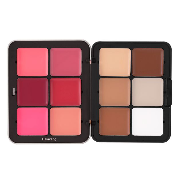 12 Colors Cream Blush Palette, Correcting Concealer Foundation Palette
