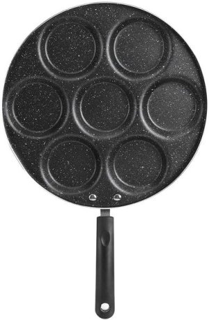 Aluminum Non Stick 7 Holes Egg/Crepe Pan