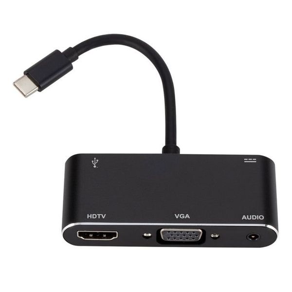 USB-C to HDMI / VGA / Audio / USB 3.0 Hub Adapter with PD Charger - (GC)