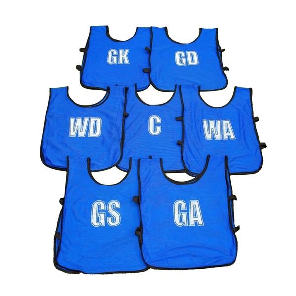 Netball Bibs 7 Pack With Positions Markings Aldult Sizes for Teams Schools