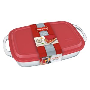 Marinex -3.5L Large Rectangular Roaster + Handles &amp; Plastic Lid (Pack Of 4)