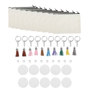 10 Pieces Sublimation DIY Heat Transfer Makeup Bags for Women Kids