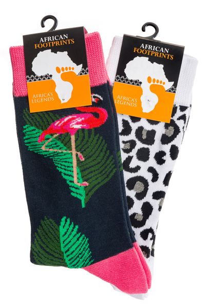 Africa's Legends - African Footprints Cotton Socks - Pack of 2