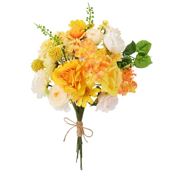 Yellow Artificial Flowers Box for DIY Wedding, Bridal Bouquet