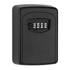 Key Storage Lock Box with 4 Digit Combination - Black