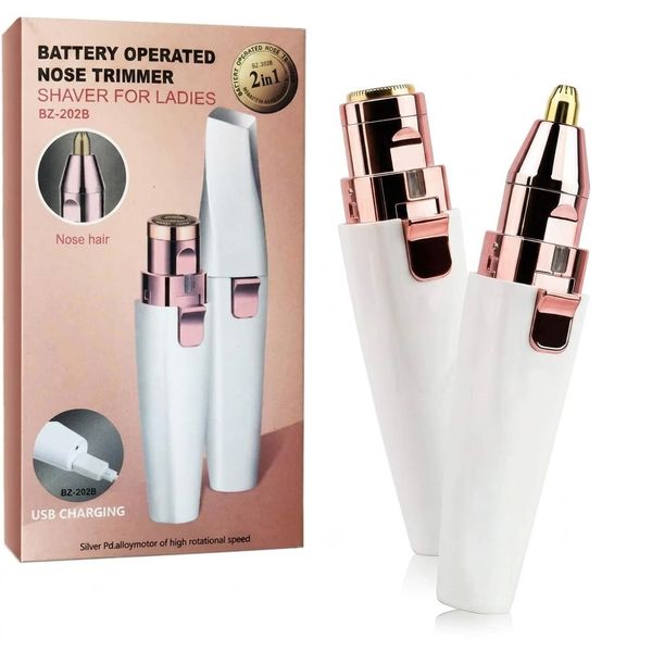 2 In 1 Facial Hair Remover Rechargeable White