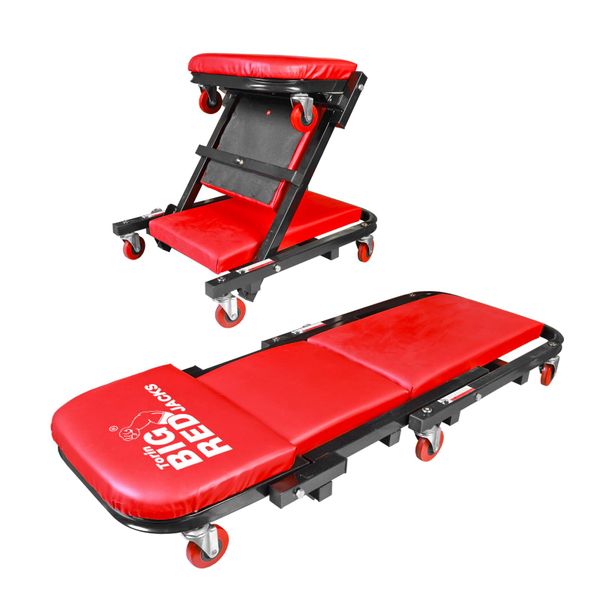 40" Foldable Z-Creeper Seat 2-in-1 Garage/Shop Creeper 330 lbs Capacity