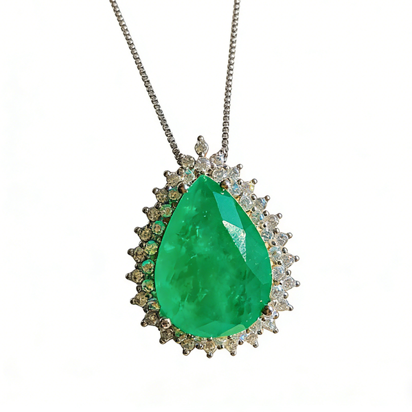 ZELTRYN Paraíba Water Drop Gemstone Necklace