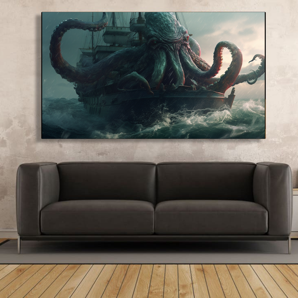 Canvas Wall Art - Krakens Embrace Abstract - IM0121