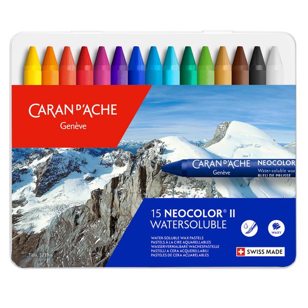 Caran D'Ache Neocolor II Aquarelle pastels, 15 set