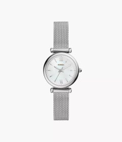 Fossil Carlie Mini Silver Stainless Steel Watch - ES4432