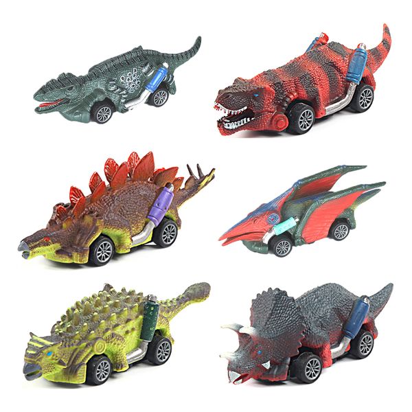 Dinosaur Toy Pull Back Cars Set of 6 Battery Free Dino Car Toys for kids