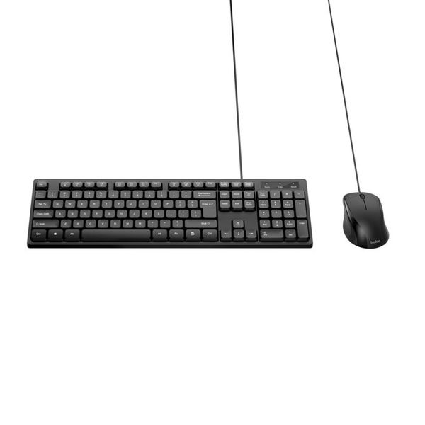 Belkin - Wired USB-A Keyboard and Mouse Combo - Black