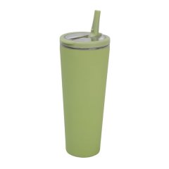 Stainless Steel Straw Tumbler (Green/Black/White) - 1 Piece