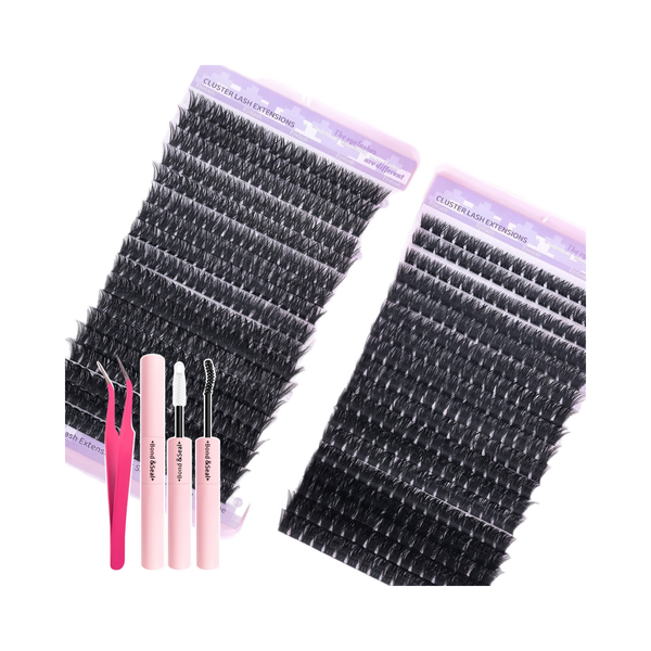 Lash Extension Kit, 100D 80D Cat Eye Lashes Clusters Kit 9-18mm