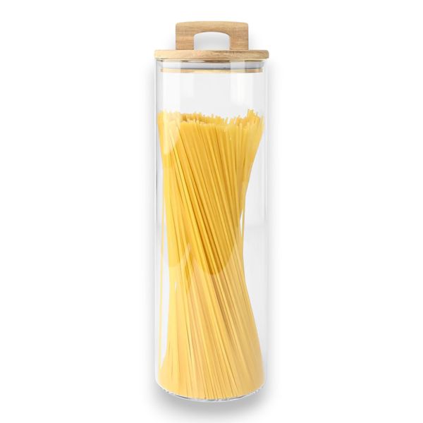 Glass Snacks Jar With Acacia Wood 1800ml