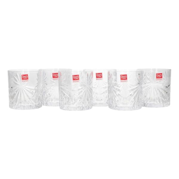6 Crystal Whiskey Glasses 320ml