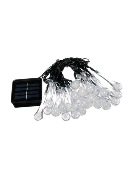 8M-40 Leds Solar Outdoor Waterproof Rain Drop Fairy Lights (Warm color)