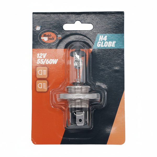 Mobi-Jack Halogen Headlight Bulb 55W 12V H4T - High/Low Beam