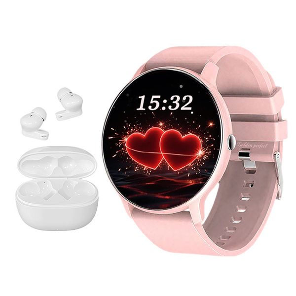 Women's Smartwatch &amp; Bluetooth Earphones Set - 1.28" HD, 100+ Sport Modes