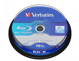 VERBATIM BD-R SL 25GB 6 X 10 PACK SPINDLE - Blu-ray Discs