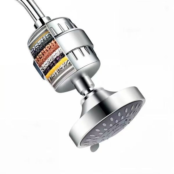 Filtered Shower Head and 15 Stage Shower High Pressure 5 Spray Settings