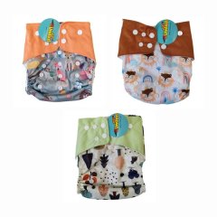 Re-usable &amp; Washable Umlozi Nappies-Neutral 3 Pack For Babies 3 - 36 Months