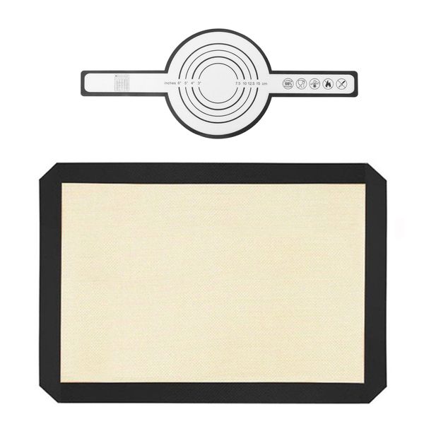 2 Piece Silicone Baking Mat Set Reusable Oven Baking Sheet