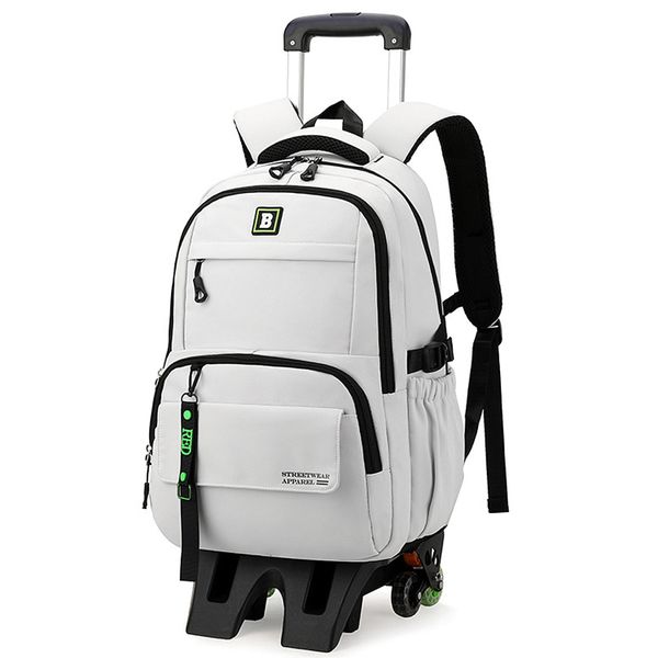 Boys Backpack School Bag with Rolling Trolley Wheels Waterproof Wheel Bag