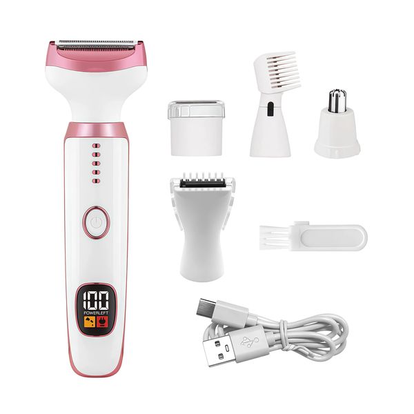 Epilator for Women, 5 in 1 Hair Removal Epilator, Shaver, Face Razor