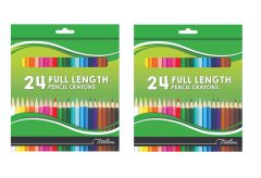 Treeline Pencil Crayons 24 Colours Full Length - Pack of 2