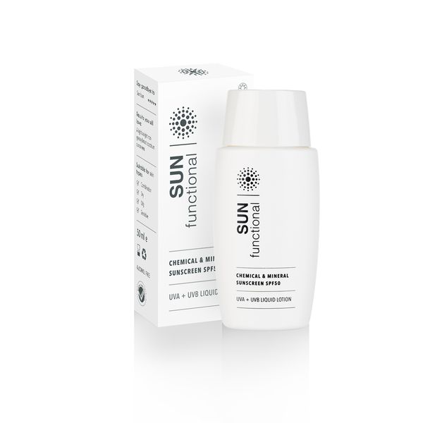 SKIN functional Chemical and Mineral Sunscreen SPF50 Liquid Lotion