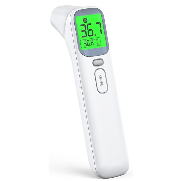Dual-Mode Infrared Thermometer - No-Touch Forehead &amp; Ear - White