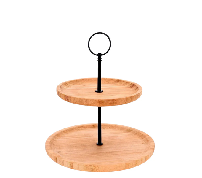 Excellent Houseware Bamboo 2 Tier Food Stand