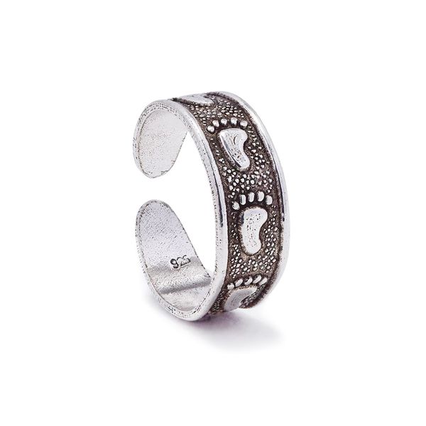 Silverbird 925 Sterling Silver Footprint Oxidised Toe ring