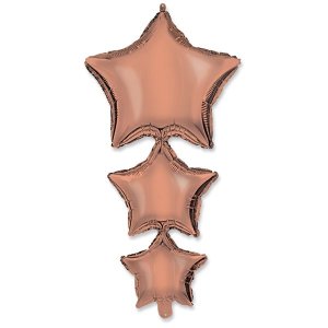 38 Inch Air-Helium Foil Linked Rose Gold Stars