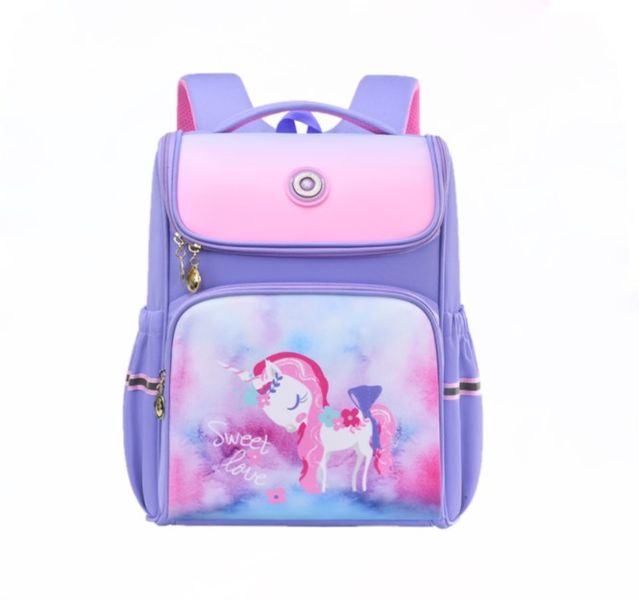 New Primary School Backpack -Purple Unicorn