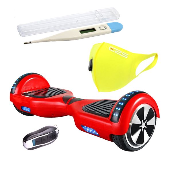 Self Balance Scooter 6.5" Hoverboard-LED-Bluetooth Audio- 2xERS Masks-Red