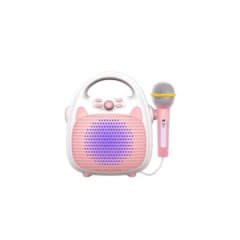 Bluetooth Kids Karaoke Machine Speaker with 1 Microphone - Pink